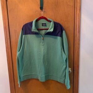 🎉HP🎉XXL Crown & Ivy Green and Navy Blue Quarter Zip Up Sweater